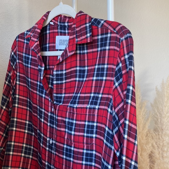 grayson fall plaid button up flannel - Picture 2 of 4